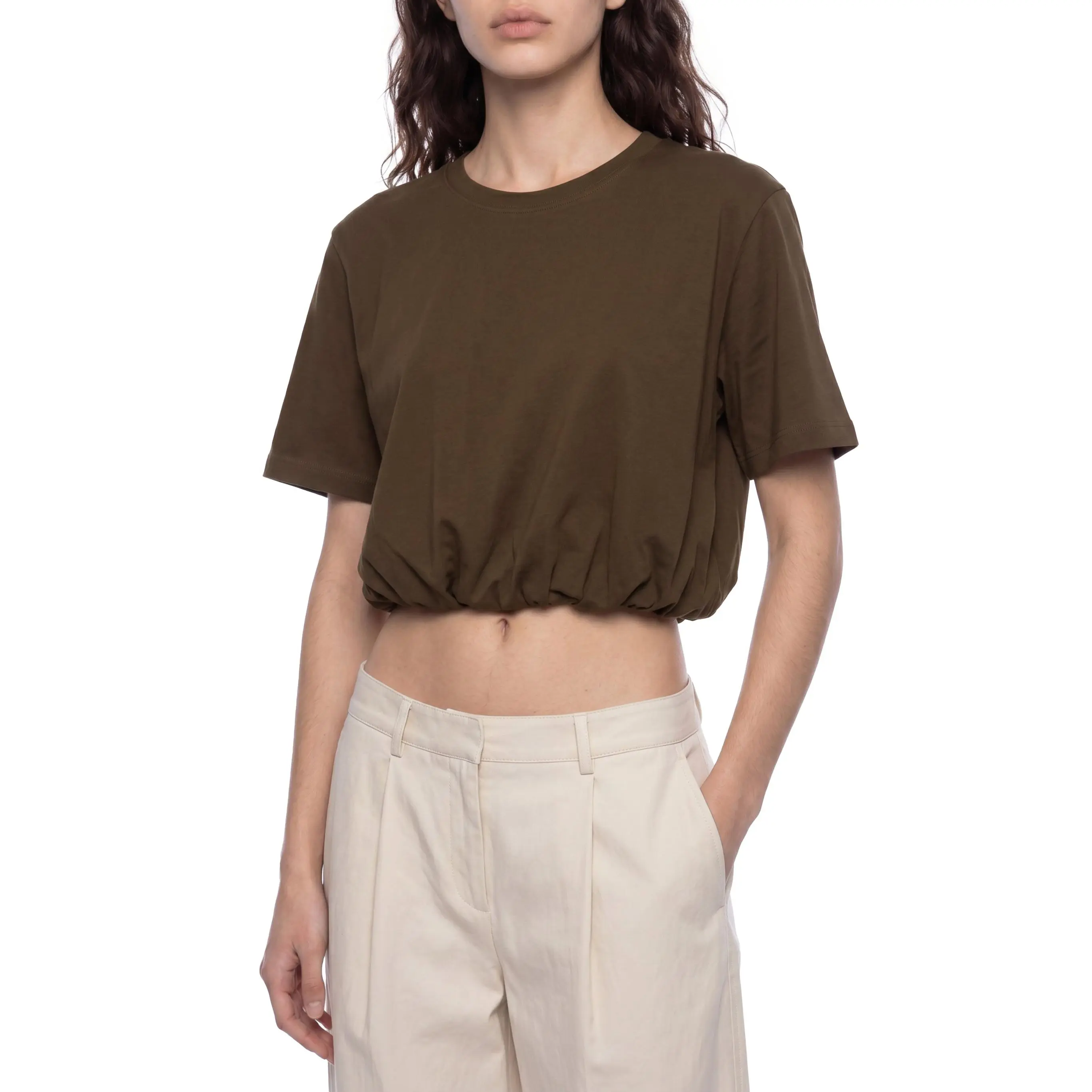 Women’s Crop Bubble Hem T-Shirt