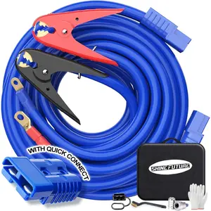 Jumper Cable Clamps 1 Gauge 30 Feet Jumper Cables with Quick Connect Power Cable UL-Listed Clamps, High Peak Jumper Cables Kit for Car, SUV and Truck