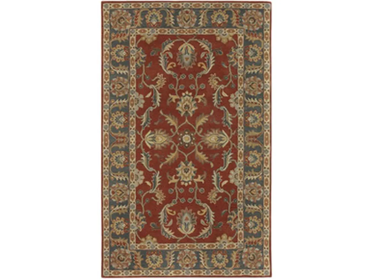 Livabliss Caesar Collection 100% Wool Indoor Tufted Rug - CAE1007-810OV, Rust Red, 8 x 10 Ft Oval