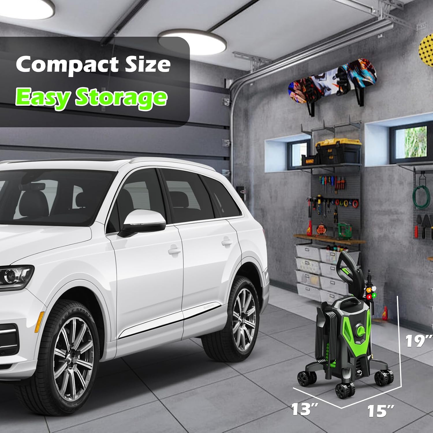 Pressure Washer -4800PSI with Anti-Tipping, 35FT Power Cord,Power Washer for Cars Fences Driveways Patios Home