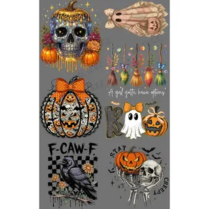 GLITTER SKULL PREMADE GANGSHEET  - 22X36  DTF TRANSFERS - DIRECT TO FILM