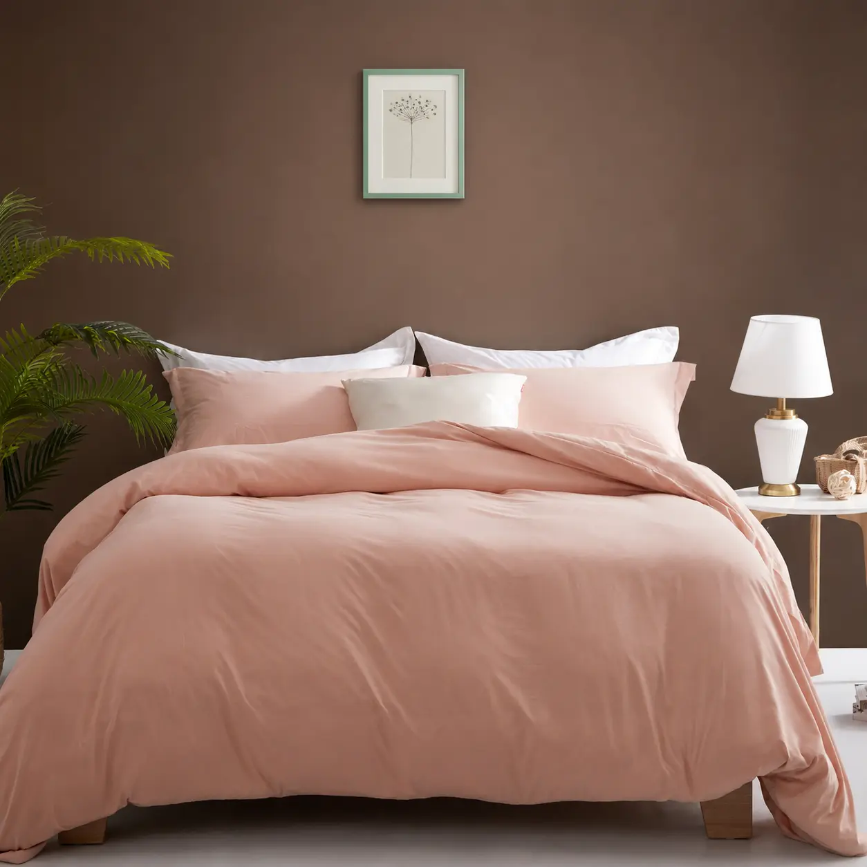InnerNight Pink Queen Bedding Sets - 3-Piece Silky-Soft Polyester Duvet Cover Set, 90x90in Duvet Cover with Button Closure, 2 Pillow Shams (Comforter Not Included)