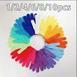 Colorful Exfoliating Gloves, Shower Bath Gloves, Dual-Sided Exfoliating Gloves, Spa Massage Body Scrub, Christmas Halloween Gift