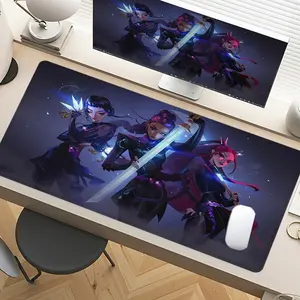 Game Character Battle Scene Gaming Mouse Pads Extra Large Computer Desk Top Mat Mouse Pad for Laptop Mouse Desk Pad Desk Mats with Non - Slip Rubber Base Stitched Edge for Home and Office