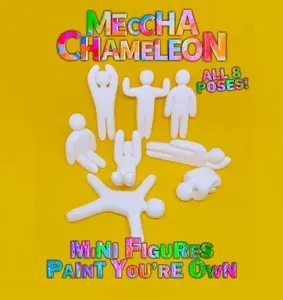 MECCHA CHAMELEON Mini Figures Paint You're Own! Hide and Seek (All 8 Poses)