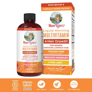 MaryRuth's Liquid Multivitamin + Hair Growth - Clinically Tested Lustriva for Thicker Hair in Women - Improve Facial Wrinkles - Vegan - 15.22 Fl Oz MaryRuth's Liquid Multivitamin + Hair Growth - Clinically Tested Lustriva for Thicker Hair in Women - Improve Facial Wrinkles - Vegan - 15.22 Fl Oz