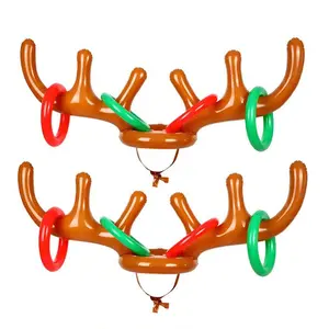 2 Set Inflatable Reindeer Ring Toss Game With 8 Rings