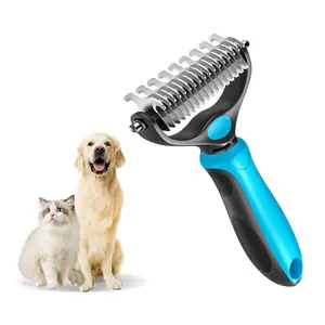 Pet Grooming Brush, 2 Sided Undercoat Dog Grooming Rakes, Perfect Long Fur Remove Tangles, Mats, Knots - Shedding Rake Comb Deshedding Tool for Dogs & Cats fur  cobra  pro squeegee  pet  hair large Reusable Electrostatic Reusable Strong Lint Roller