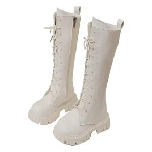 Viral KPop Combat Boots Girls |       Gothic Demon Hunter Single Boots, Non-Slip Lightweight Halloween Cosplay, Daily Shoes Footwear Women White