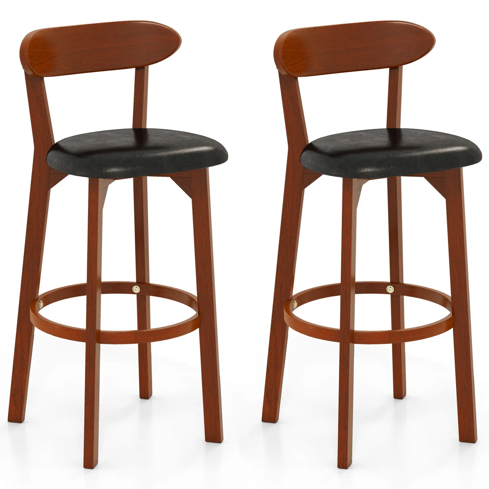 COSTWAY - Set of 2 29 Inch Modern Armless Upholstered Cushioned Seat Island Dining Chairs for Kitchen