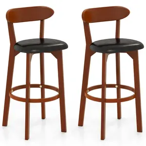 COSTWAY - Set of 2 29 Inch Modern Armless Upholstered Cushioned Seat Island Dining Chairs for Kitchen