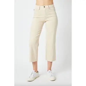 Judy Blue Wide Leg Crop - Bone
