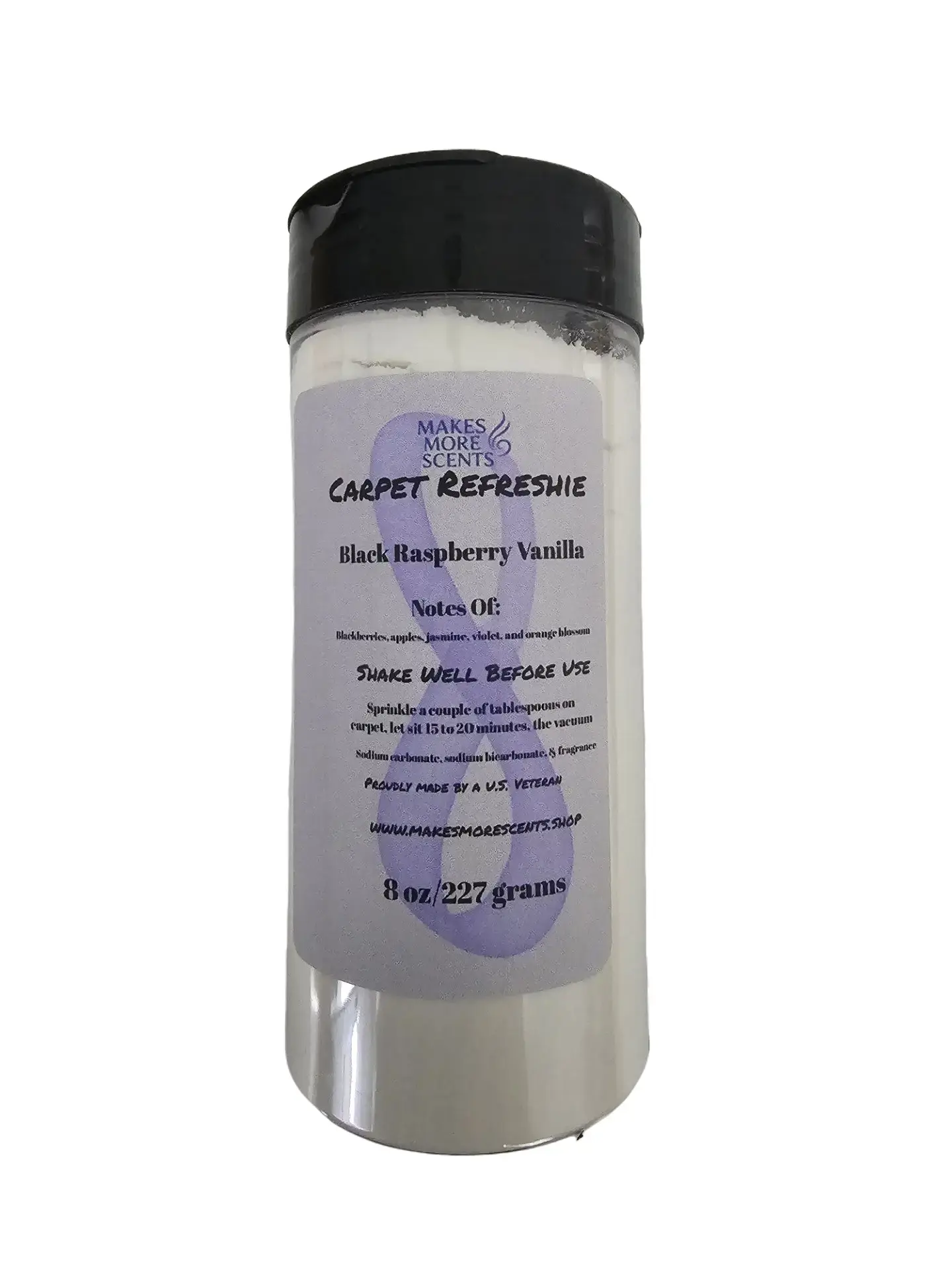 Black Raspberry Vanilla Carpet Refresh Baking Soda Solution - Home Care Carpet Cleaner, Deodorizer for Vacuum Cleaner Use with Long-Lasting Fragrance, Vanilla Scented Household Basic Cleaner, Shaker Jar