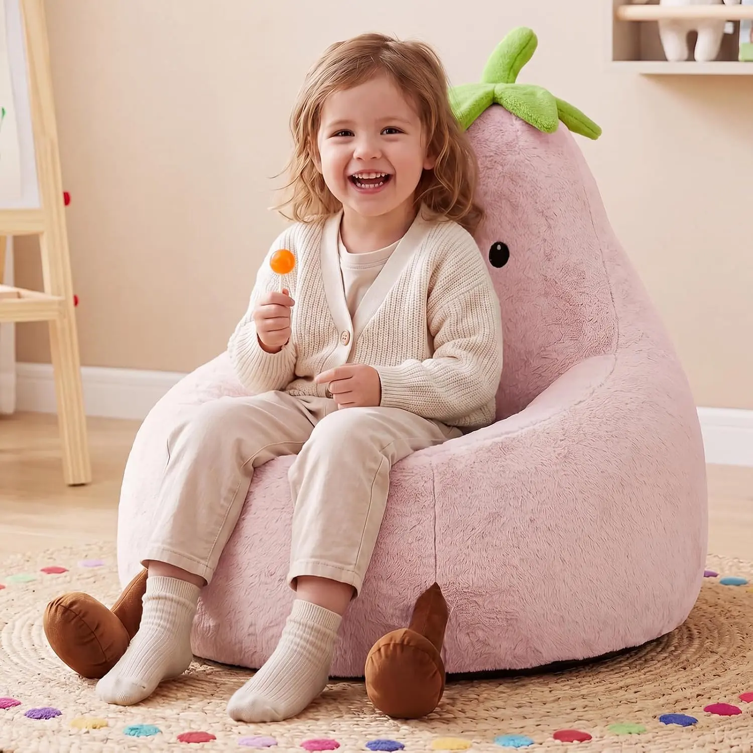 Kids Bean Bag Chair, Stuffed Toddler Bean Bag Sofa with Filler Bean Bag Chair for Boys and Girls, Lazy Sofa with Pocket Floor Chair for Gaming, Reading