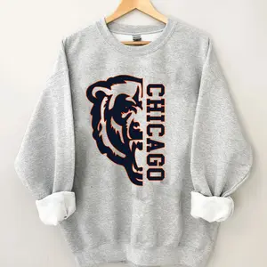 [ Sale off to 50% ] + [ Freeship ] Vintage Chicago Sweatshirt, Chicago Football Sweater, Chicago Football Crewneck, Chicago Sweatshirts, Bears Football