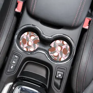 Cute Coconut Pattern Car Coasters, Set of 2, Foam Material, Cute Aesthetic Car Coasters, New Car Gift, , Car Gadgets and Accessories