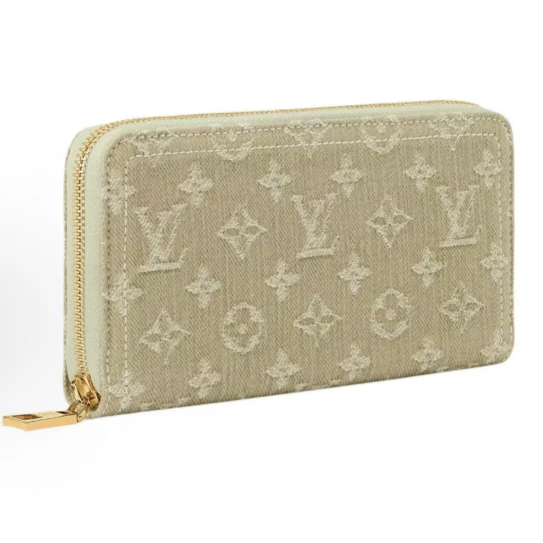 Pre-owned Louis Vuitton Khaki Denim Wallet