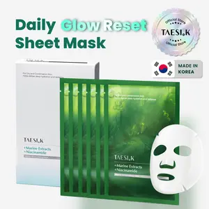 [TAESI.K] Daily Glow Reset Sheet Mask (6 Sheets Total: 5 + 1 Free), Korean Skincare Face Mask with Niacinamide & 11 Peptides, Moisturizer for Dry & All Skin Types to Boost Radiant Skin