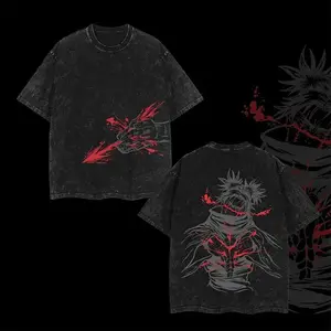 Choso Blood Manipulation JJk Jujutsu Kaisen Anime Manga 2 Sided Washed T-shirt Streetwear Graphic Tee Vintage Distressed Menswear Tops Premium Oversized Fit with Vintage Wash Featuring Choso's Cursed Technique