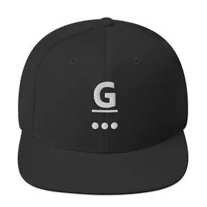 Snapback Hat Stitched White Logo (Front and Back)
