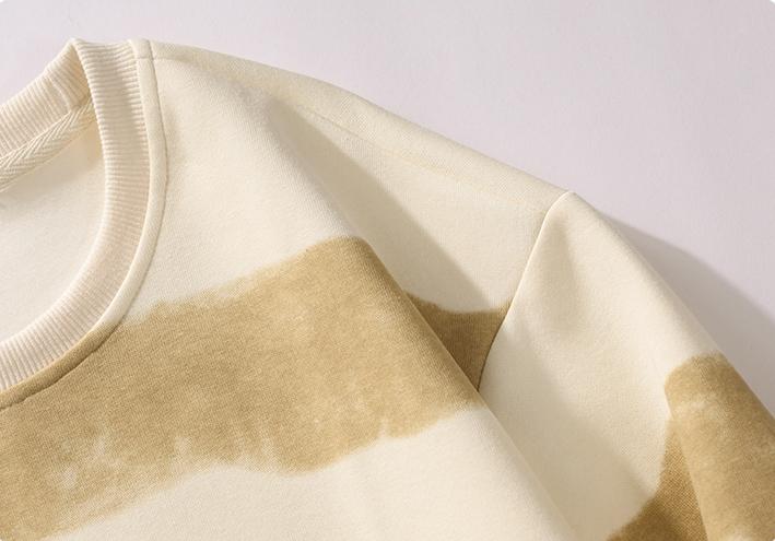 Autumn New Men's Sweatshirt, Loose Casual Versatile Youthful Stylish Long Sleeve T-Shirt, Crew Neck Heavyweight Pullover Sweatshirt, Tie-Dye Striped Color Block Long Sleeve T-Shirt, Unisex Trendy Base Shirt, Soft Comfortable Fabric, Suitable for Everyday