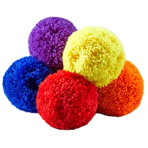 6pcs Rainbow Playground Balls, Kids Yarn Balls Soft Fleece Balls Sports Games Handballs Dodgeball Kickball for Kids Adult Indoor Outdoor Game