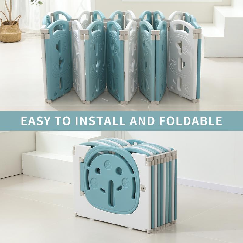 Baby Playpen,Foldable Playpen for Babies and Toddlers,Kids Activity Centre Safety Play Yard,Safety Gates for Indoor&Outdoor,Toddler Fence Play Area,Portable, Educational, 18 Panels