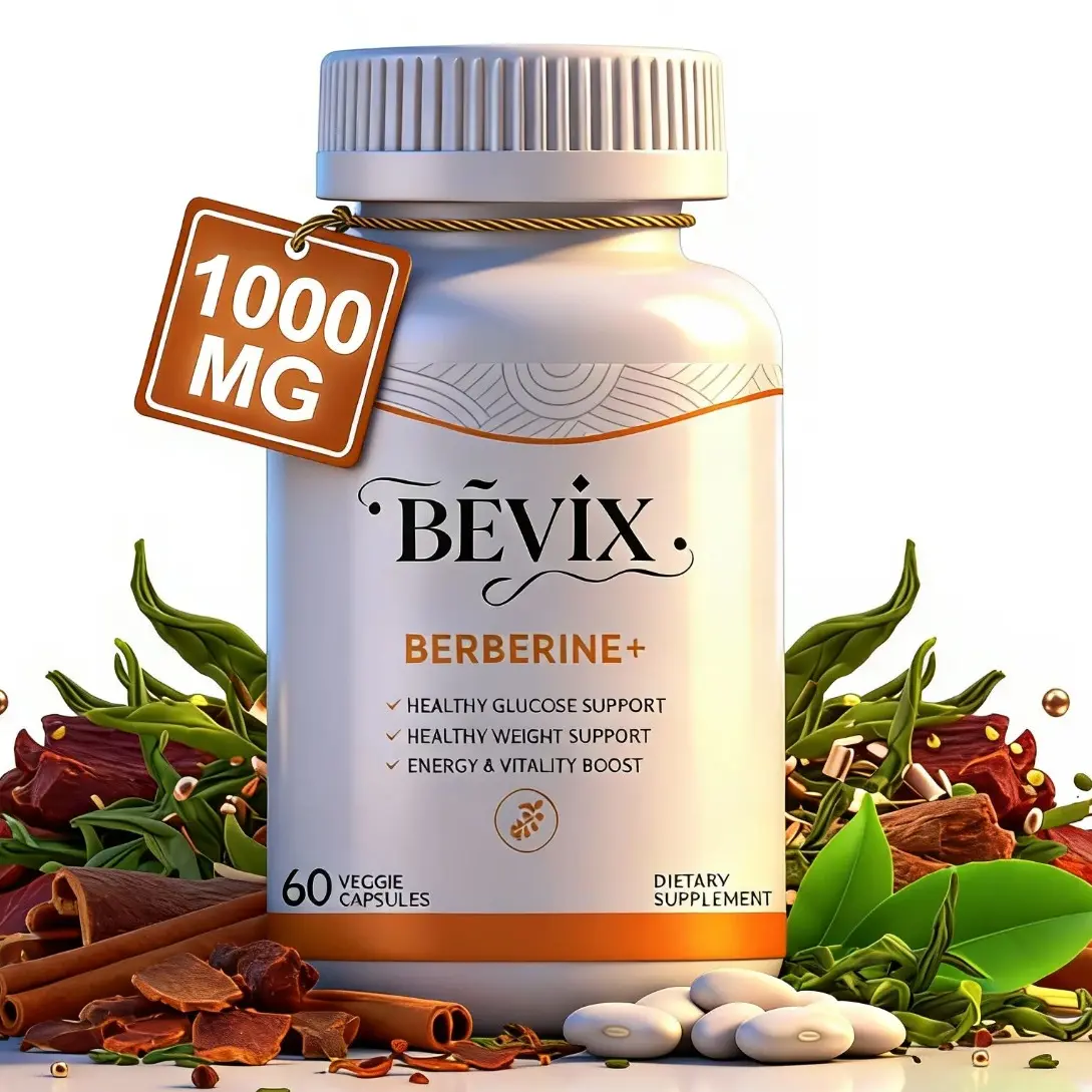 BEVIX Berberine 1000mg with Ceylon Cinnamon, EGCG & Chromium, Natural Metabolism & Blood Sugar Support – 3rd Party Tested, Non-GMO Vegan Capsules