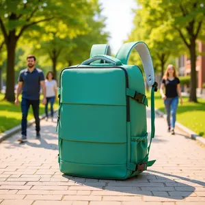 Large-capacity backpack, outdoor travel bag, stylish unisex design with multiple zippers and separate shoe compartment, suitable for work, travel, middle school student backpack, college student laptop backpack, women's shoulder bag