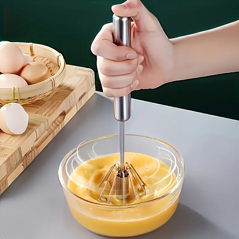 Wireless Handheld Mixer - 4-Speed Metal Whisk, Suitable for Baking and Cooking Portable Cream/Batter Beater without Electricity Kitchen Tool Essential with Ergonomic Grip Durability Compact Design Sturdy Structure Ideal Student Chef Outdoor Camp Use All
