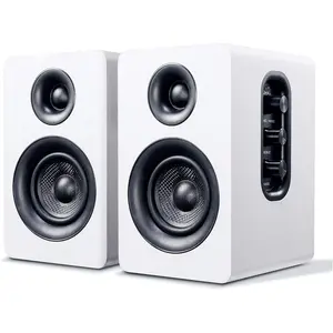 SW208 3"   5.0 Bookshelf Speakers - 60W Carbon Fiber Speaker Unit - Built-in 24bit DAC Dynamic  Surround Sound 2.0  PC  Gaming (Pair, White)