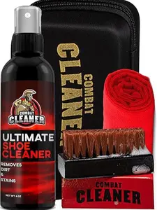 Shoe Cleaner Kit – Cleaner + Hard & Soft Brush + Travel Case | For Sneakers, Leather, Suede & More
