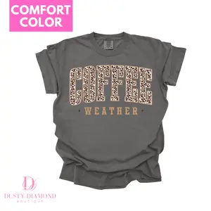 Cheetah Coffee Weather Comfort Color T- Shirt