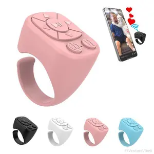 Multifunctional Ring Remote Control, Bluetooth-compatible Page Turner Ring Scroller for iPhone, Camera Shutter Short Video and Music Remote Controller FFVentureVibe8