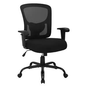 BestOffice Big and Tall Office Chair 400lbs Desk Chair Mesh Computer Chair with Lumbar Support Wide Seat Adjust Arms Rolling Swivel High Back Task Executive Ergonomic Chair for Home Office (White)