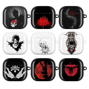 Death Note & Dark Fantasy AirPods Case – Anime Designs Featuring Ryuk, Red Moon, Spider Lily & Dark Apple Motifs, Fits AirPods Pro (Gen 1/2) & AirPods (Gen 1/2/3), Perfect Gift for Death Note & Gothic Anime Fans