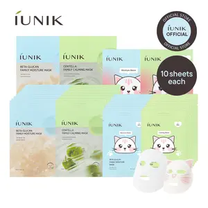 [IUNIK Official] Deep Moisturizing & Calming Mask All-Ages Fun Family Set – Beta Glucan & Centella Masks, Kids & Adults (40 Sheets) tiktokshopspringglowup