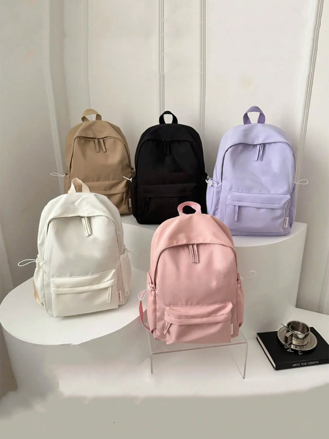 Unisex Casual Solid Color Shoulder Bag, Large Capacity Multi-Pocket Travel Backpack, Suitable for All Seasons, Fashionable Business Trip, Unbranded Backpacks, Bookbag, Stylish Daypack, Everyday Backpack, Daily Backpack