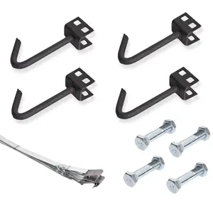 Mobile Home Part Set of 4 J-Hook Concrete Anchors; 8’ Tie Down Straps, & Bolts