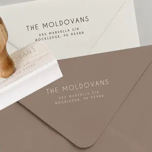 Wedding Return Address Stamp – Self-Inking or Wood Handle