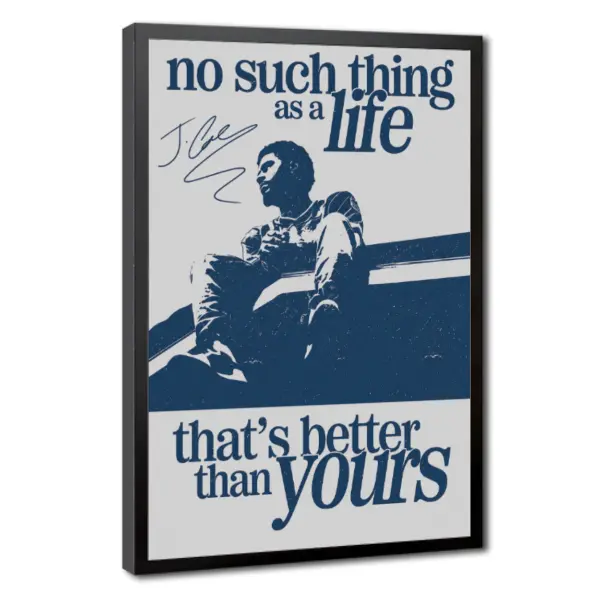 Inspirational Typography Canvas Wall Art, Blue Vintage Quote Poster, Modern Music-Inspired Wall Decor for Bedroom, Living Room, Office, Aesthetic Room Decor