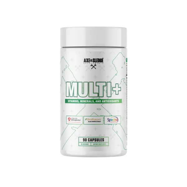 Axe & Sledge Multi Plus Multivitamin, 24 Vitamins & Minerals with Ashwagandha, Daily Health Support, 90 Capsules