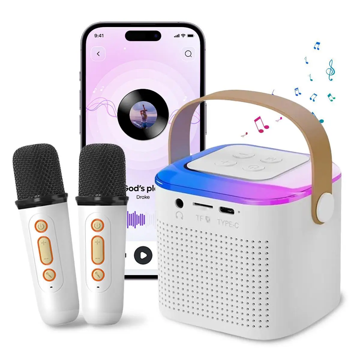 Oceantree Karaoke Machine for Kids Adults,Portable Bluetooth Speaker with 2 Wireless Microphones,Toys Christmas Halloween Birthday Gifts for Girls Boy