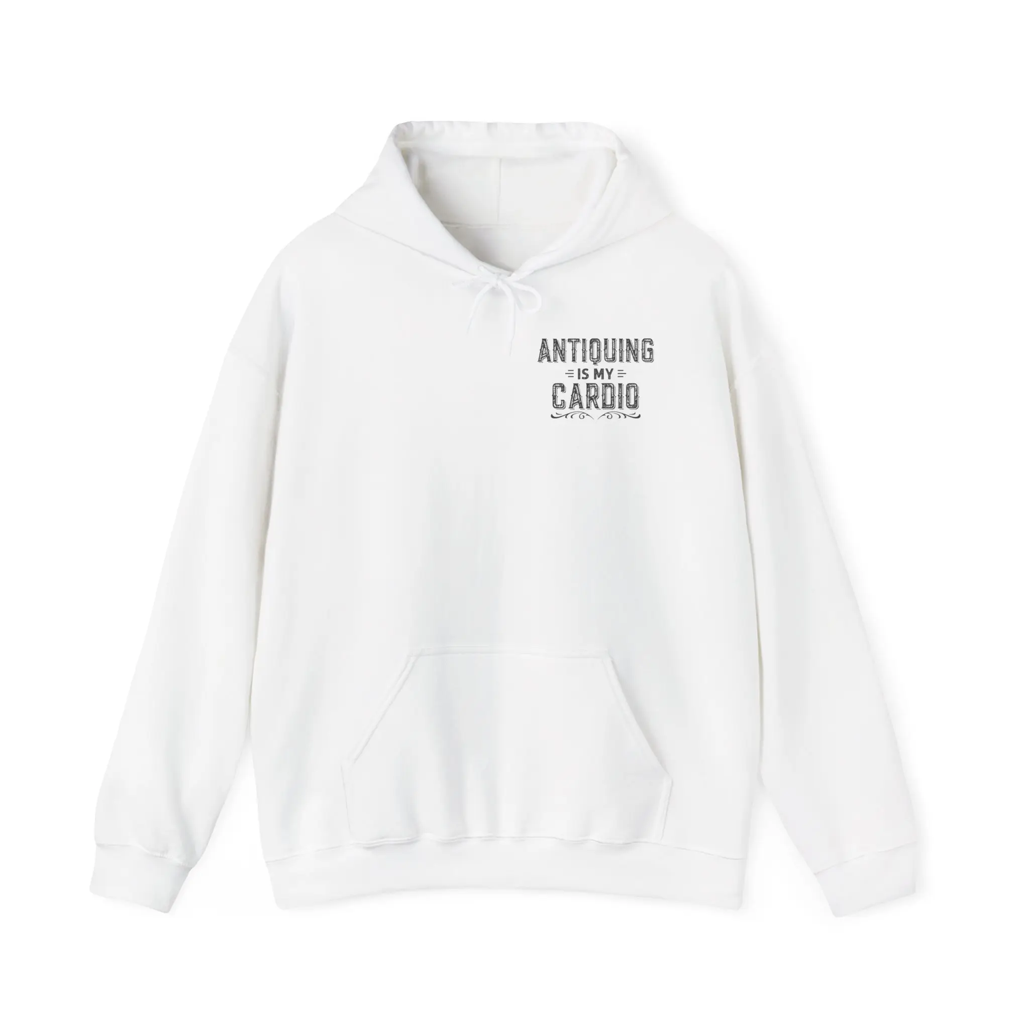 Proudly Thrifted Panda in Shopping Cart Hoodie | Antiquing Is My Cardio Hooded Sweatshirt Bears Embroidery