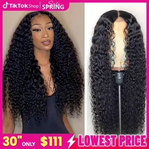 13x4 13x6 Deep Wave HD Lace Front Wig Human Hair 180% density Transparent Lace Frontal Wigs For Women Real Hair Wigs PrePlucked Lace Front Wig