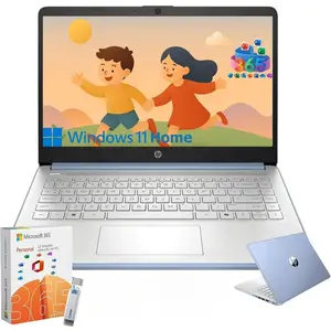 HP 14'' HD Student Business Laptop Computer | Up to 16GB RAM 256GB SSD |  Windows 11 Home | AI-Powered Intel N150 | Ultra Light | Webcam | Accessory Bundle