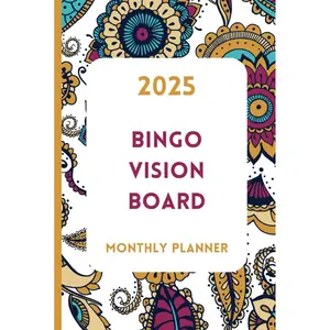 2025 Bingo Vision Board Monthly Planner - Paisley: Goals and Dreams Organizer Journal Hardcover – January 4, 2025
