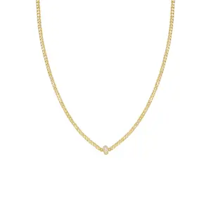 Single Chain Crystal Bead Necklace