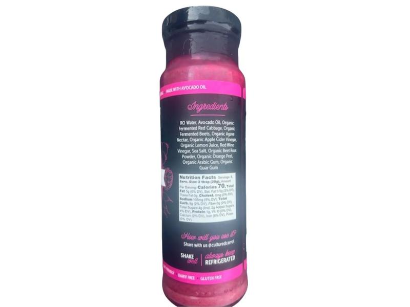 The Cultured Carrot Unbeatable Fermented Dressing Sweet & Luscious Blend with Beets Red Cabbage & Avocado Oil US Product