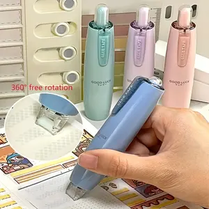 360° Pen Double Sided Dot Tape - 360° Rotatable, Clear, Strong Adhesive, Easy To Remove, Large Capacity, Waterproof, Portable And Non-Tracking - Scrapbooking, Albums, DIY Crafts, Back To School, Office Supplies, Craft Journaling And Art Projects